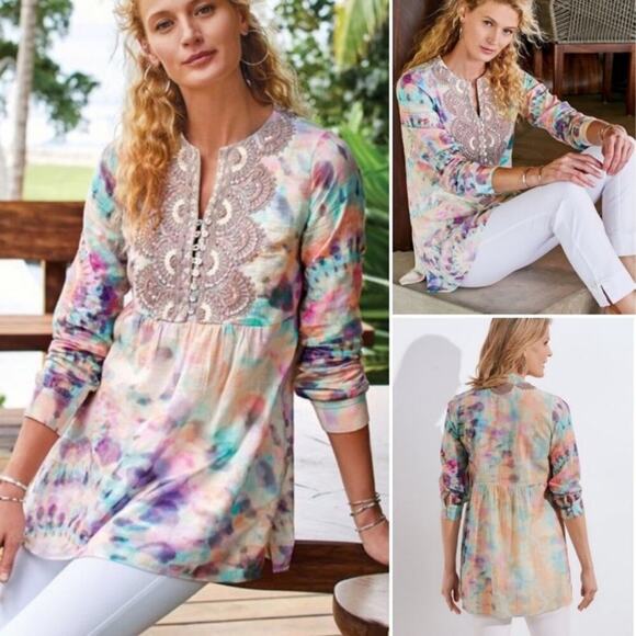 NWT Soft Surroundings  Bazille Tunic Top Size Medium - Picture 1 of 4